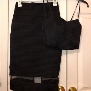 express elastic bandage crop top skirt set